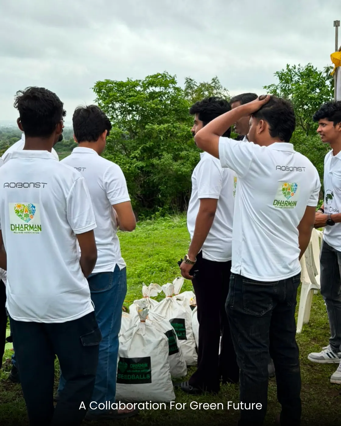 The team gathered on the hill track during the dispersal drive.