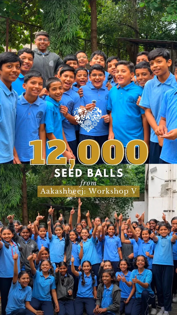 Seed balls hand-rolled by students at the fifth Aakashbeej workshop.